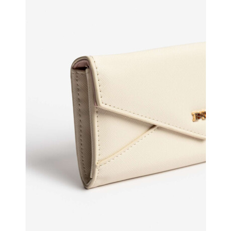 Billetera Fichero Con Solapa Blanco Crudo