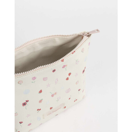 Portacosméticos Con Tag Estampado Flores