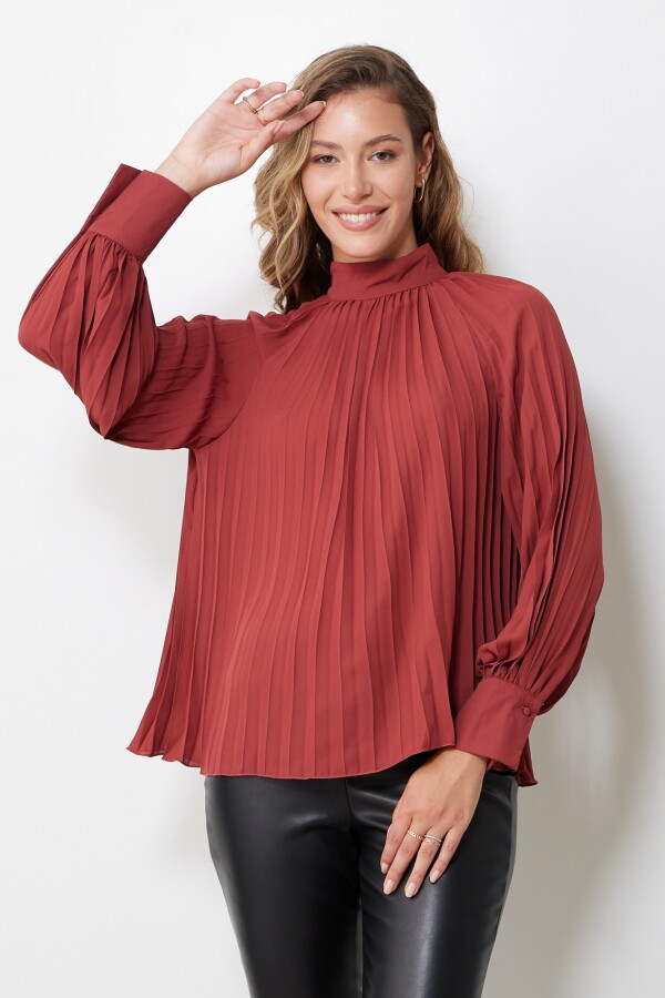 Blusa Plisada BORDEAUX