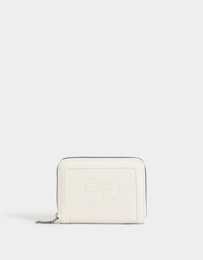 Billetera Romántico Billetera Con Relieve - Blanco Crudo