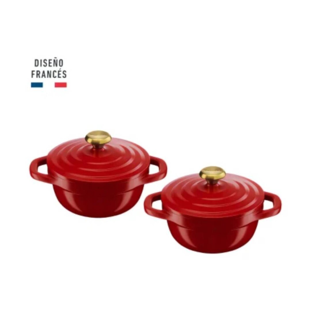 Set 2 Ollas Tefal 11Cm Mini-Cocotte Air - Color Rojo 