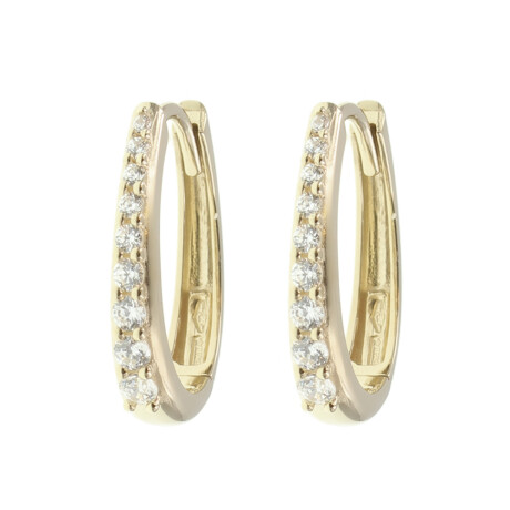 Aros Almond de oro amarillo 18k con circonias Aros Almond de oro amarillo 18k con circonias