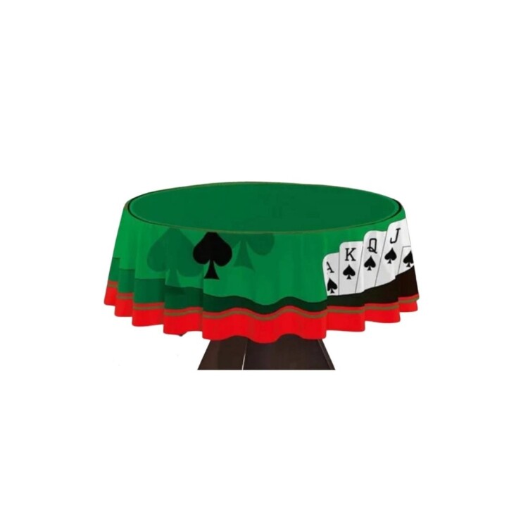 MANTEL REDONDO CASINO POKER 160CM Verde