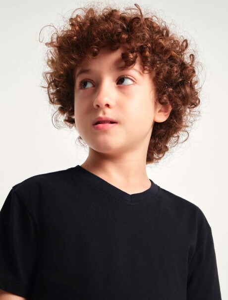 CAMISETA BÁSICA DE ALGODÓN NEGRO