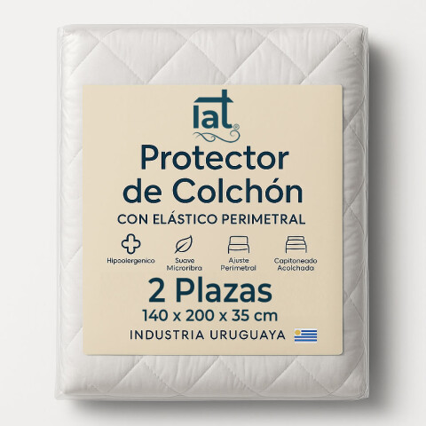 Funda Protector Cubre Colchón 2 Plazas con Elástico Perimetral Funda Protector Cubre Colchón 2 Plazas con Elástico Perimetral