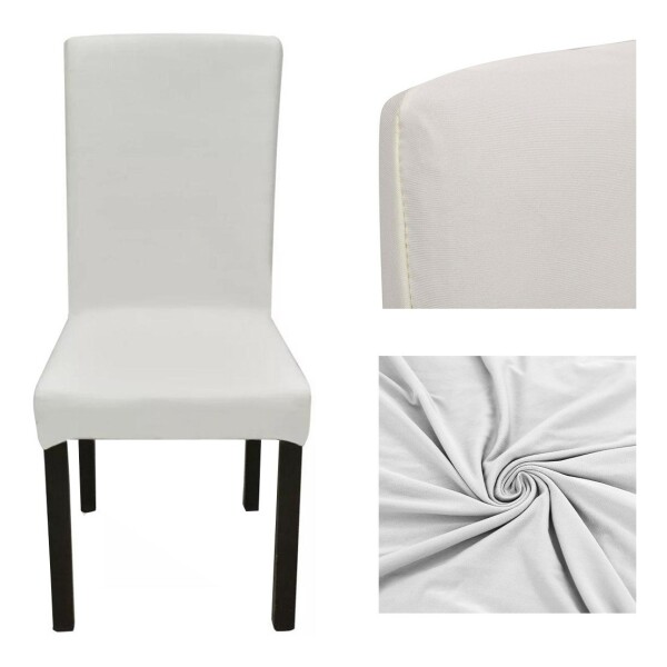 Funda Para Silla Comedor Cubre Asiento Elastizada Y Lavable Variante Color Blanco