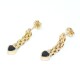 Caravanas en oro 18k amarillo y zafiros con forma de corazón Caravanas en oro 18k amarillo y zafiros con forma de corazón