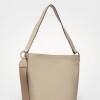 Cartera al hombro Anya en cuero graneado Taupe