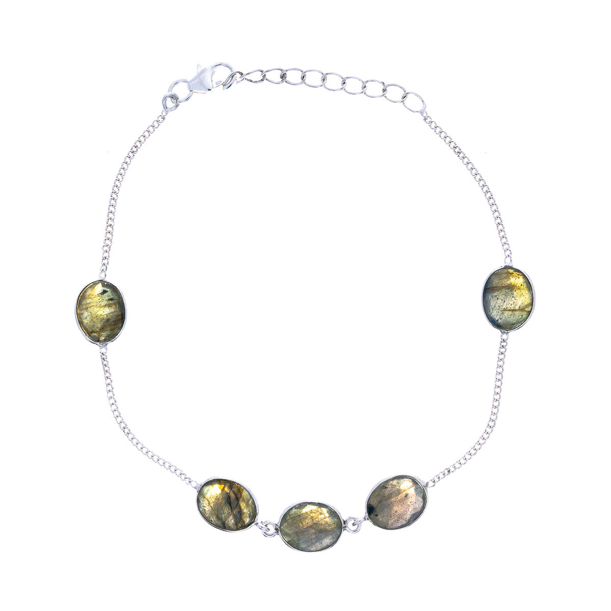 Pulsera de plata 925 con Labradorita. 