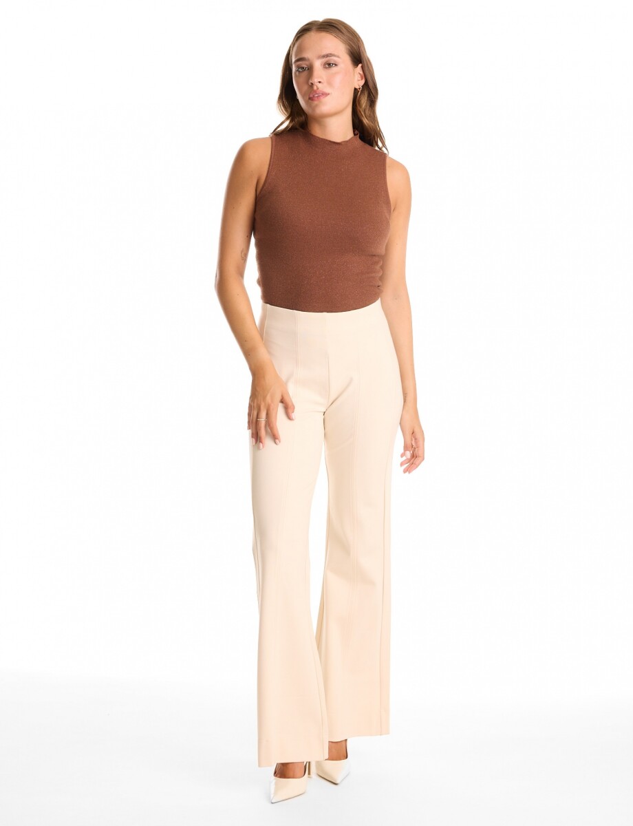Pantalon Pespunte - Beige Claro 