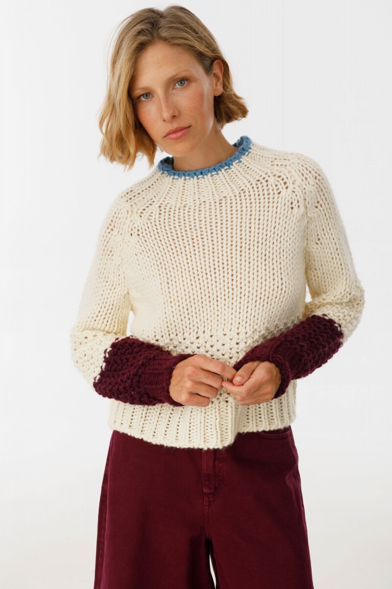 Sweater Rice - Bordeaux/Crudo/Celeste 