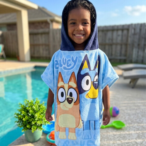 Bata Poncho Infantil Bluey 100% Algodón 70 x 58 U
