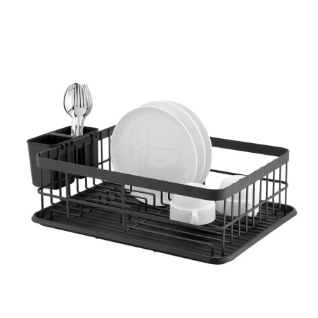 Escurridor de metal negro con bandeja Sc