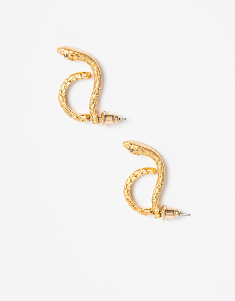 Aros Pasantes Metal Aros De Metal Snake - Dorado Oro Amarillo