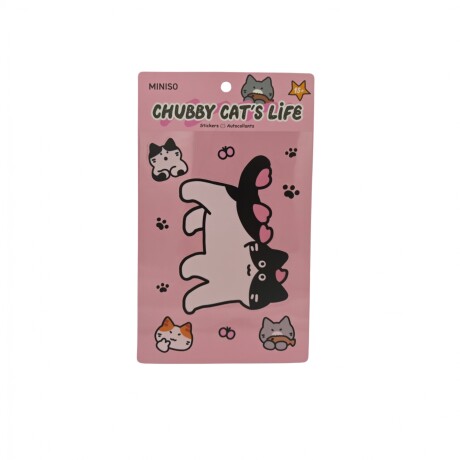 Stickers grandes gatito rosa