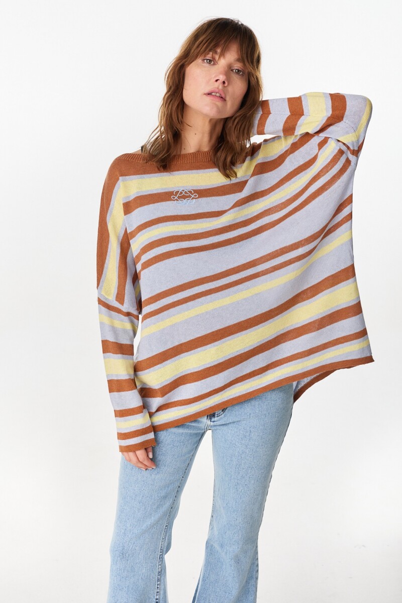 Sweater Flow Celeste/Amarillo