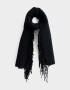 Bufandas Boho Bufanda Jacquard Con Flecos - Negro