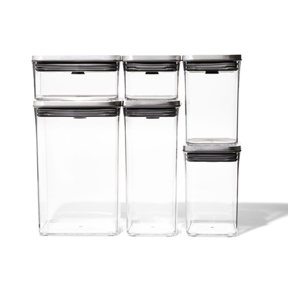 OXO STL JUEGO DE 6 RECIPIENTES POP DE ACERO N/A