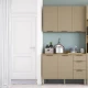 Modulo Bajo Mesada Para Cocina C/Tapa Dos Puertas Tres Cajones De 120 cms. GAMAS DE BEIGE