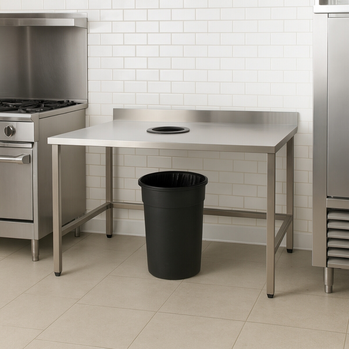 Mesada de Trabajo para Desechos 140 cm Acero Inoxidable 