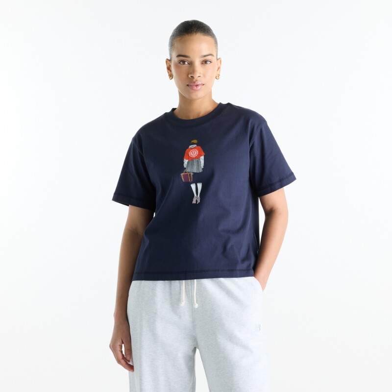 Remera New Balance de Dama - Varsity - WT62K2W4DNT NAVY