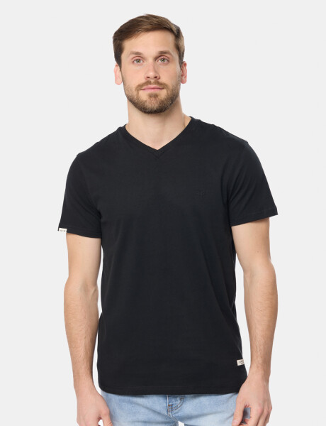 REMERA LISA ESCOTE V Negro