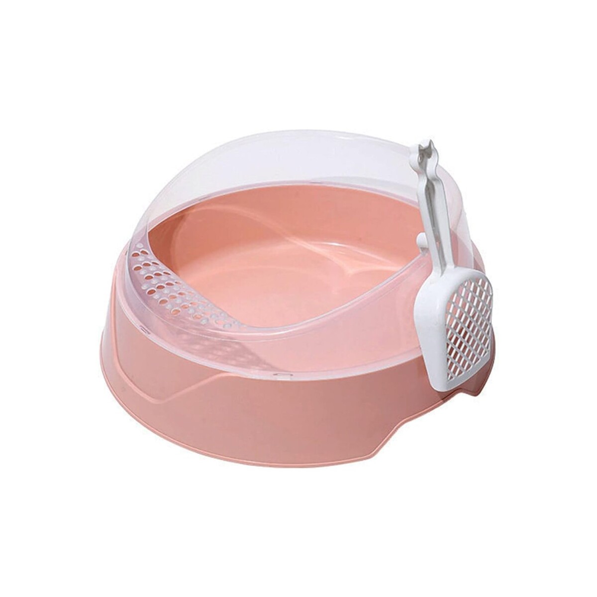 Baño Arenero Bandeja Sanitaria Gato Abierta Pala Recolectora - Color Variante Rosa 