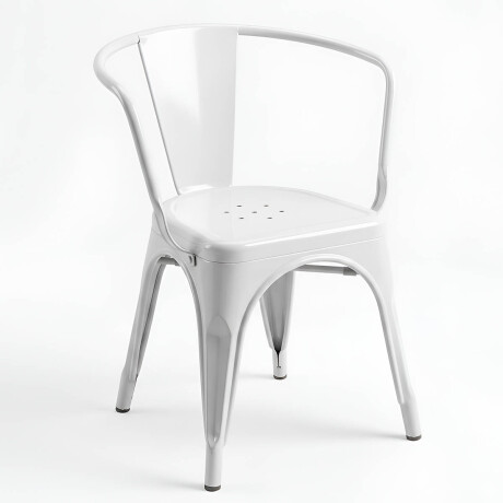 Silla Tolix Fade To Black Metálica Reposabrazo Blanco