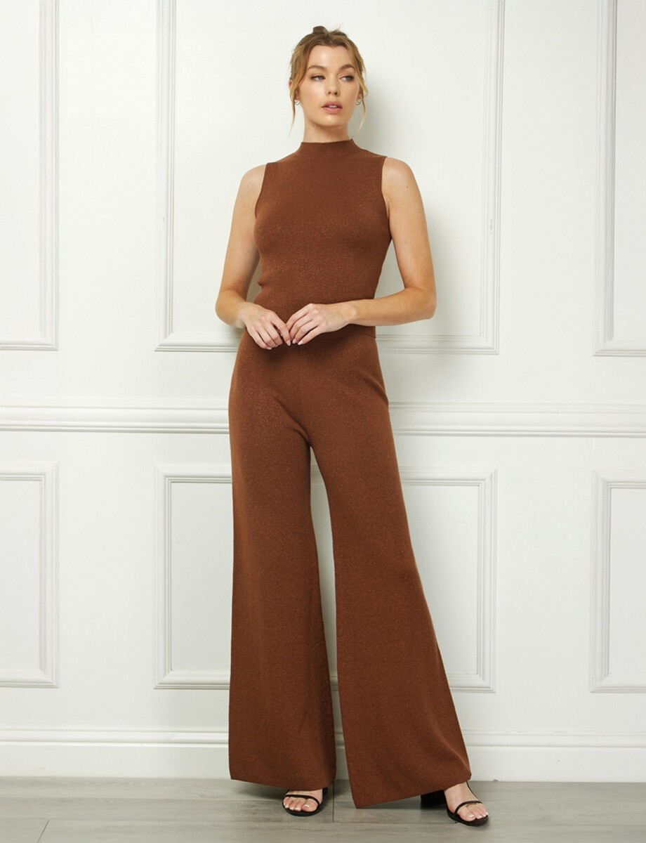 Pantalon Wide Leg Brillo - Marron 