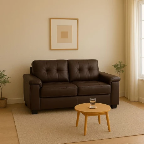 Sillon 3 cuerpos Eco Cuero Chocolate