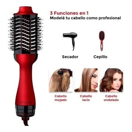 Cepillo Revlon Secador Voluminizador Salon One Step Rojo Cepillo Revlon Secador Voluminizador Salon One Step Rojo