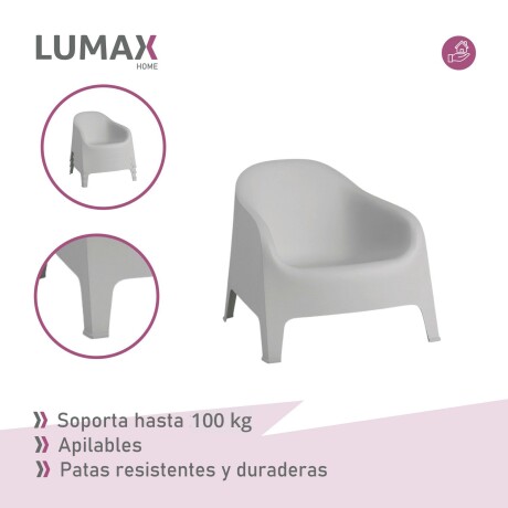 Set de 4 Sillas Skarpo + Mesa de exterior Gris