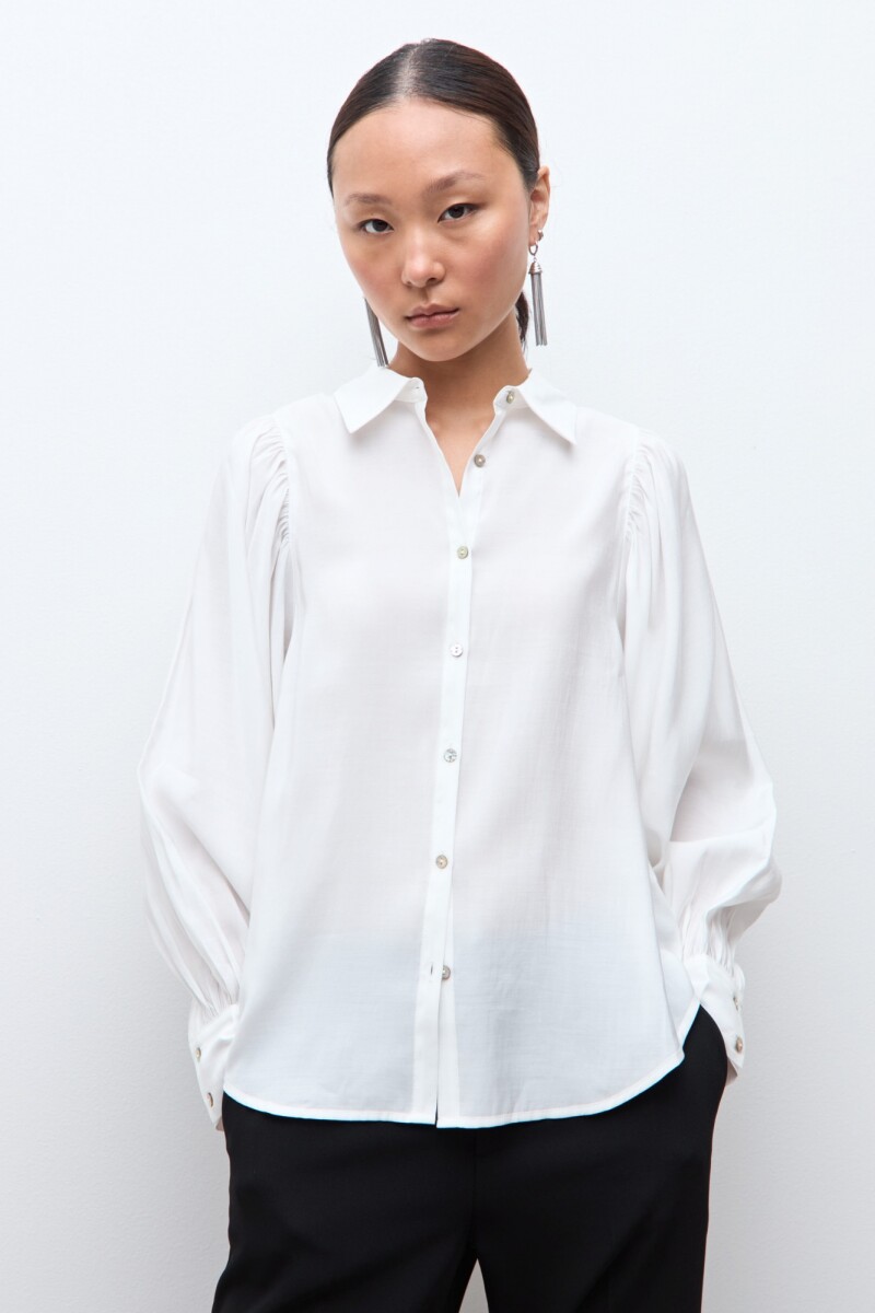 Camisa mangas abullonadas blanco