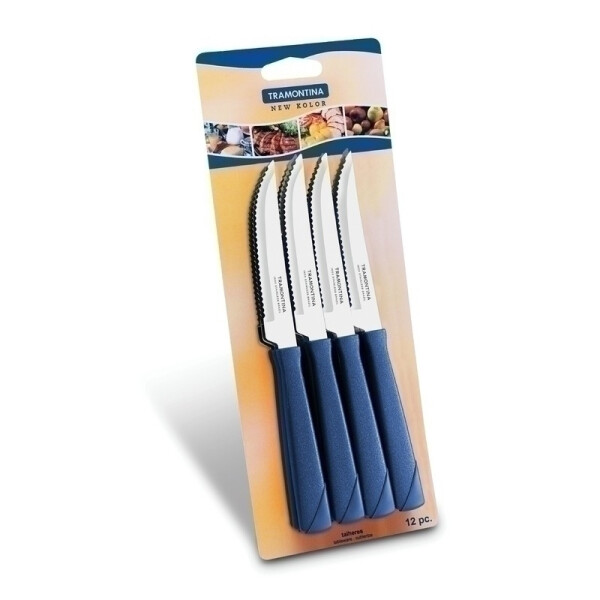 Cuchillo de plástico azul, modelo NEW KOLOR, 12 piezas -TRAMONTINA FER04929