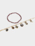 Pulseras Flexibles Sets Color Tendencia Pulsera Multi Dijes - Dorado
