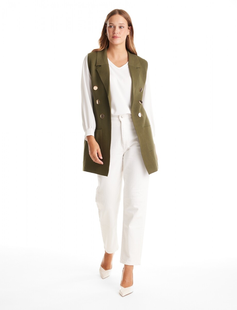 Chaleco Botones - Oliva 