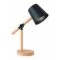 Lampara Escritorio Portátil Nórdica Metal Madera Ajustable Negro
