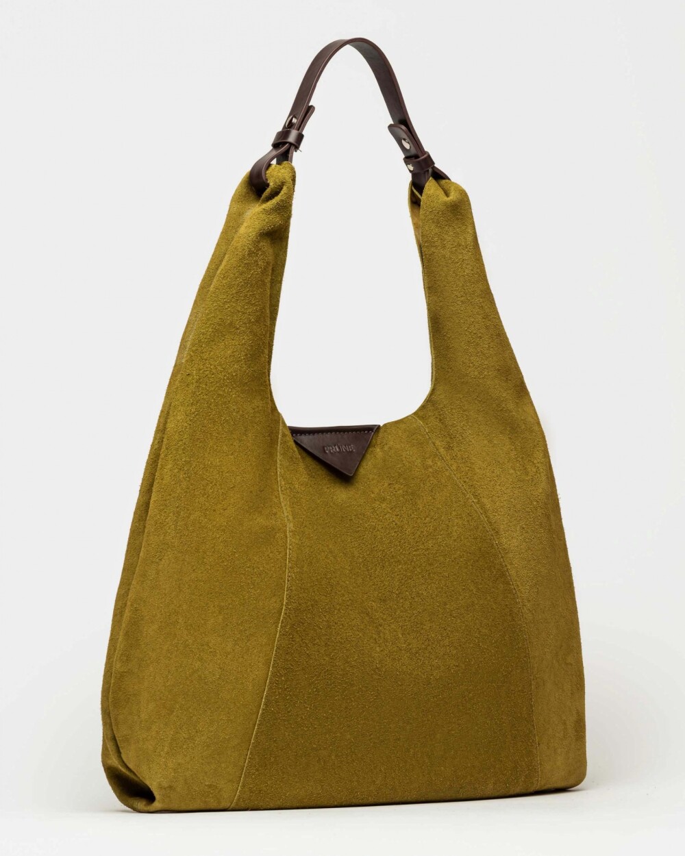 Bolso The Shopping en cuero gamuza Pistacho