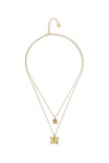 COLLAR DOBLE CON MARIPOSAS EN ALEACIÓN DE METALES BAÑADO EN ORO 18K Colgante