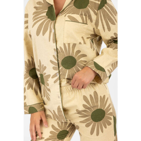 Pijama franela Mostaza