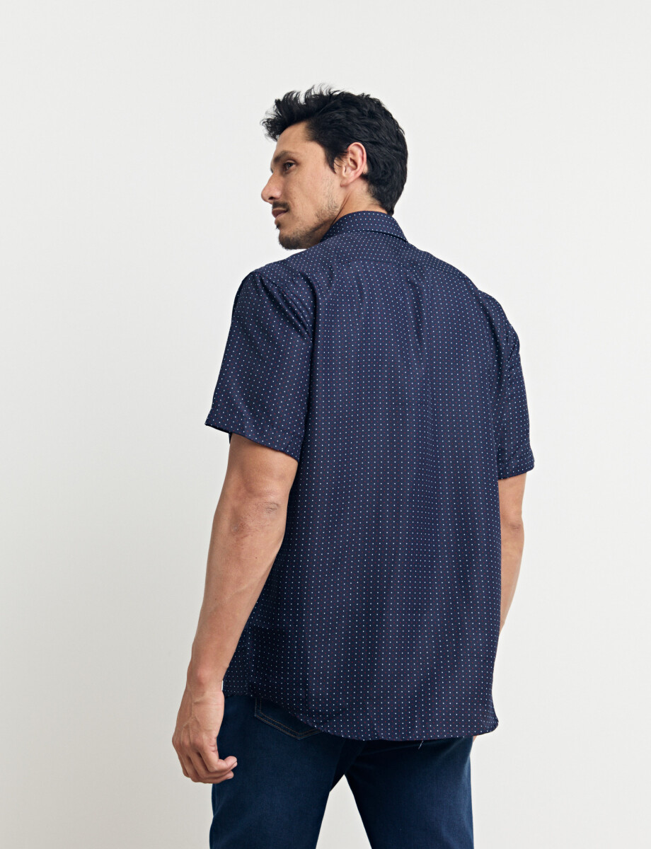 012662 CAMISA HARRINGTON LABEL Azul Osc/rojo