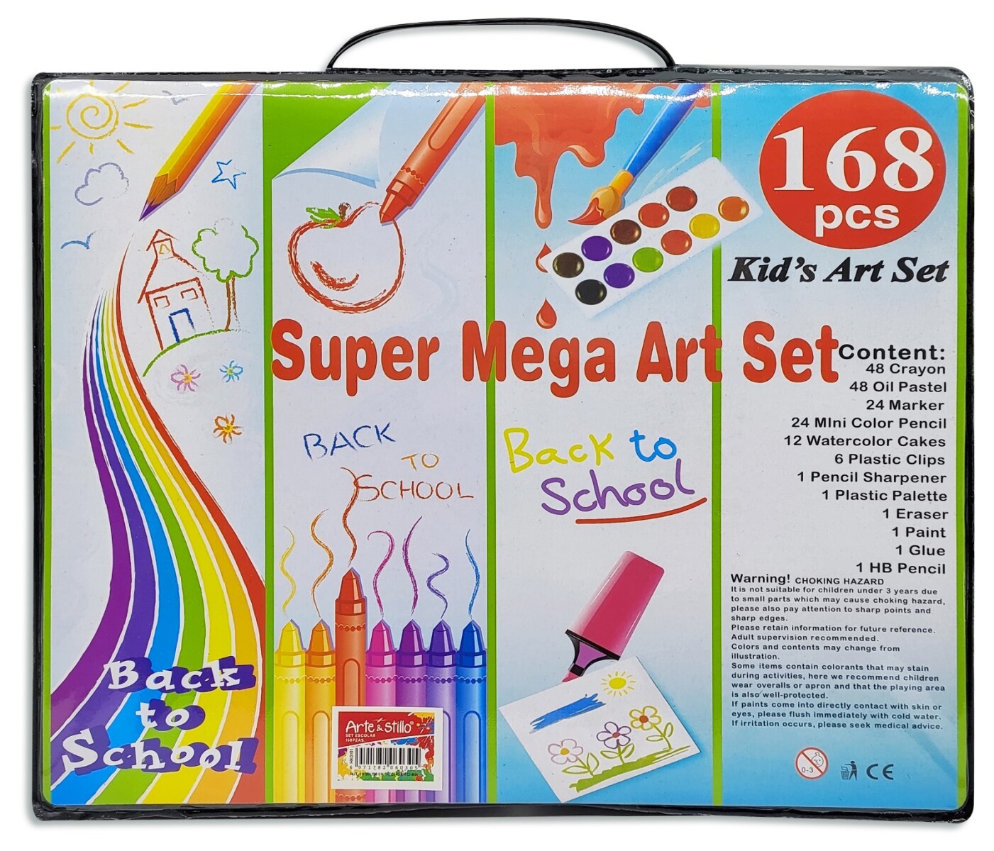 Set Escolar valija para niños Arte & Stillo 168 Piezas 