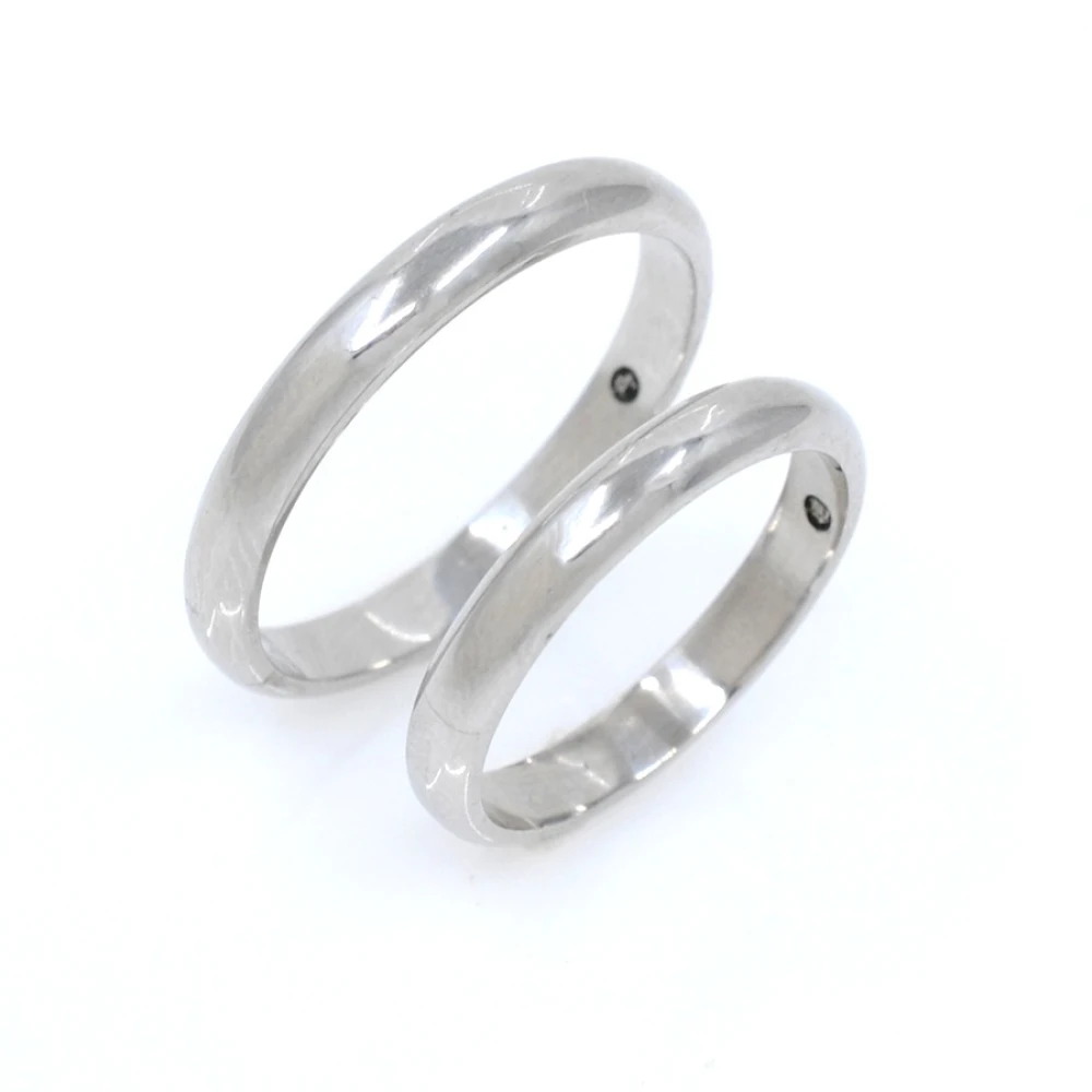 Par de alianzas Platino bombé especial 3 mm Par de alianzas Platino bombé especial 3 mm