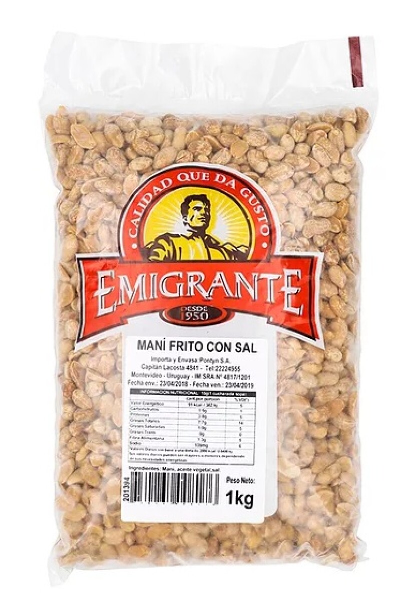 SNACK MANI PELADO FRITO EL EMIGRANTE 1K CON SAL 