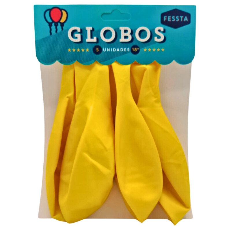 Globos X5 Tamaño R18 Amarillo Liso