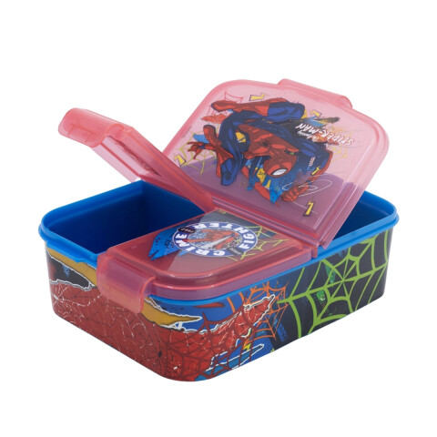 Vianda Infantil con 3 Reparticiones Spiderman Rojo