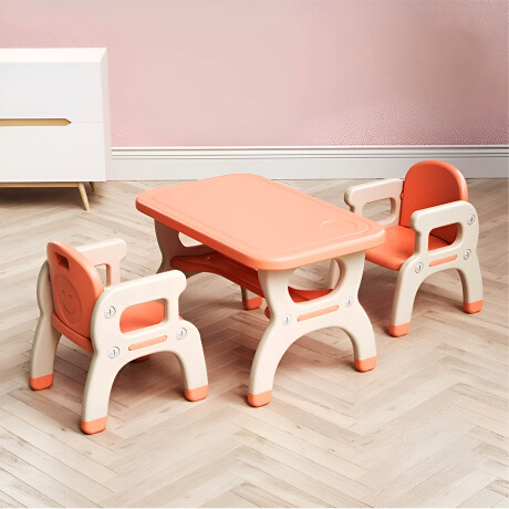 Mesa Escritorio Infantil Set + 2 Sillas Multiuso Rosa