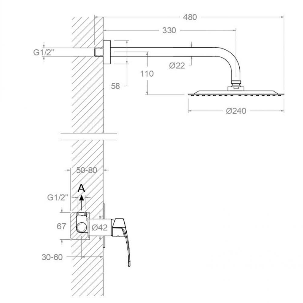 JUEGO DE GRIFERIA DE DUCHA MODELO NEW FLY 1 VIA EMPOTRADA CON ROSETA REDONDA RAMON SOLER Juego De Griferia De Ducha Modelo New Fly 1 Via Empotrada Con Roseta Redonda Ramon Soler