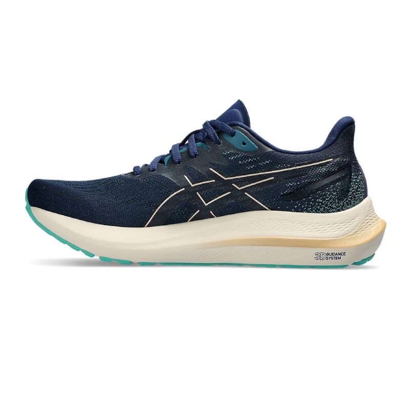 Asics Gt-2000 12 Blue Expanse/champagne Mujer Azul-dorado