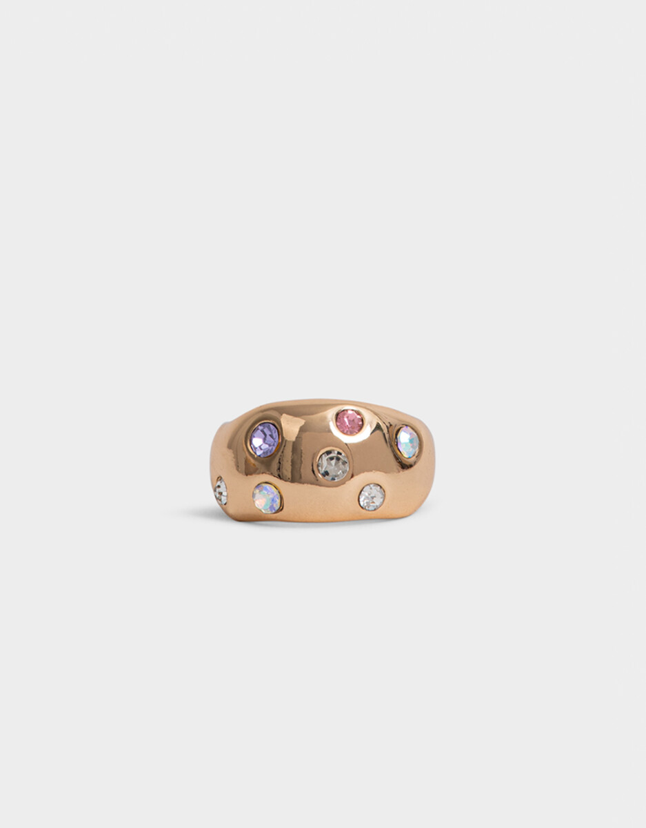 Anillo Con Strass Multicolor 